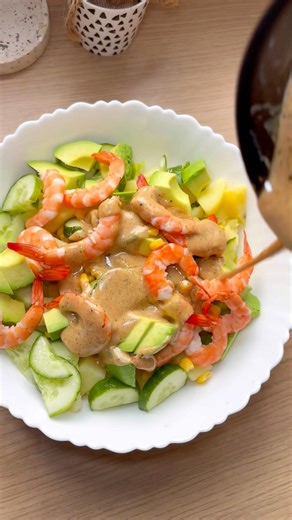 salade d'avocat crevettes #salades #crevettes #healthy