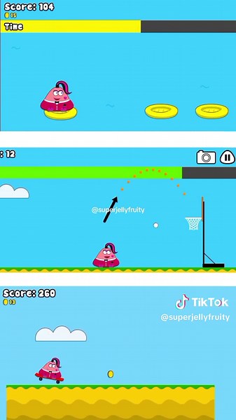 Pou Water Hop Hoops Cliff Jumping Game