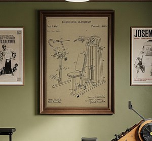 Vintage Gym Equipment Blueprint Poster: Retro Fitness Art (digital Download) - Etsy