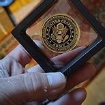 Black 3D Floating Frame Display Set of 10 - Challenge Coin Holder & Floating Display Case for AA Medals, Military Medals, Coins Collection, Jewelry, Badges - 2.75 x 2.75 x 0.78 Inches Each