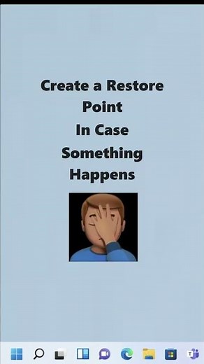 Windows 11 | Create a Restore Point To Return A Computer To An Earlier Functional State #Shorts