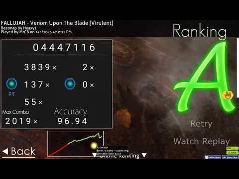 [osu!taiko] Venom Upon The Blade +HR 96.94% Pass
