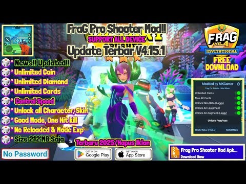 Frag Pro Shooter Update V4.15.1 Mod Menu Apk Unlock all Character, Unlimited Cards, Coin & Diamond