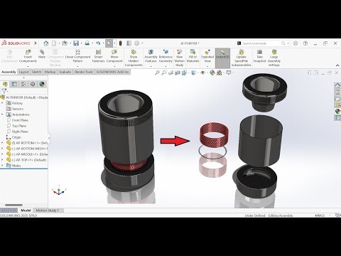 Air Purifier Design in SolidWorks | Product Design – Part 2 | RAMS CAD