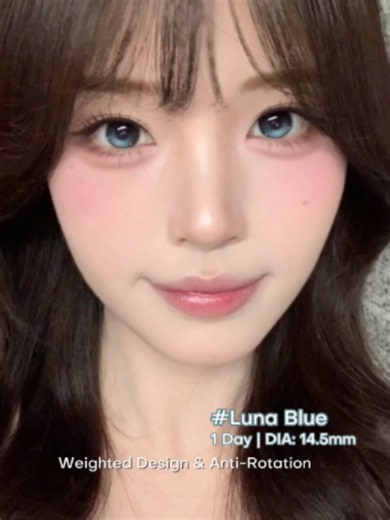 The eyes everyone notices at the party. 💙 💙 Luna Blue ✨ Weighted Design 🔒 Anti-Rotation Stay aligned. Keep the look on point all night. #coleyes #lens #coloredcontacts #ContactLenses #lenses #antirotation #axislock #party