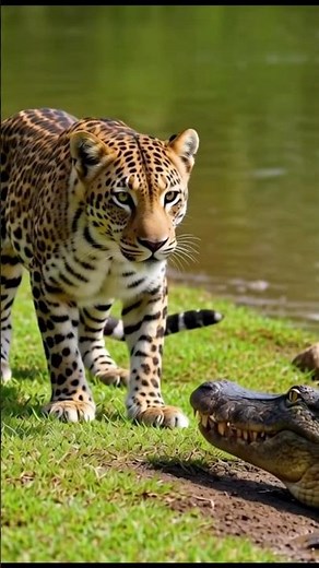Leopard vs. Crocodile: The Most Intense Fight for Survival Ever Filmed! #animals #leopard #wildlife