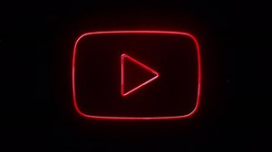 Neon Red YouTube Play Button Animation