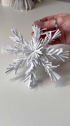 DIY Glittery White Foamiran Snowflake Ornament Tutorial
