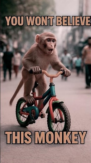 You Won’t Believe This Monkey Riding a Bike! 🐒🚲😱 | Monkey Stunt Gone Viral #shorts #viral