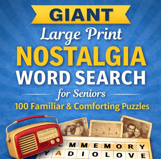 100 Giant Large Print Nostalgia Word Search for Seniors | Relaxing Puzzles (printable PDF) - Etsy Canada