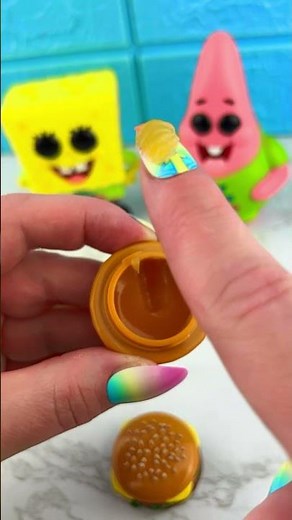 SPONGEBOB Lip Balm Satisfying Video ASMR! 🧽🍔🍍#shorts #asmr