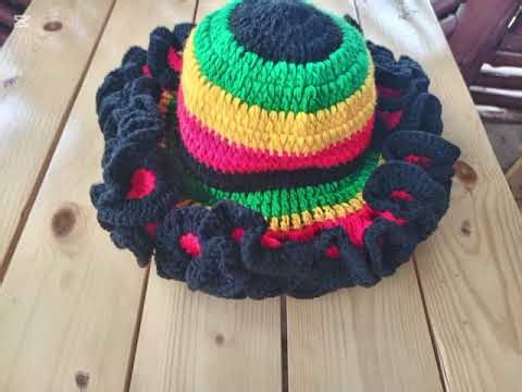 Rastafarian crochet ruffle hat showcase /Lesacrochets ❤️