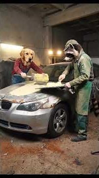 Mechanic Dog Fixes a Broken Car. #dog #cartoon #dogshorts #funny