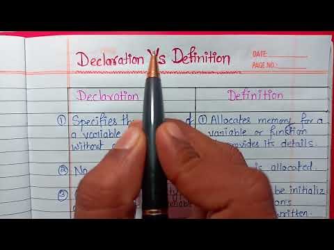 Difference Between Declaration and Definition in C | Explained with Examples