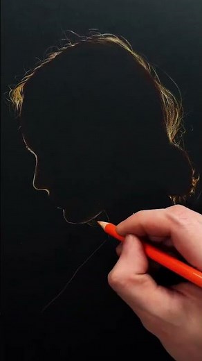 Easy Silhouette Drawing ✏️✨ | Simple Step-by-Step Tutorial #oilpainting #onestroke #artshorts