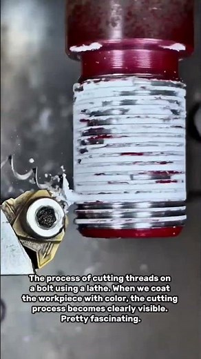 Cutting Threads on a Bolt with a Lathe #LatheWork #ThreadCutting #Machinist #Metalworking #DIYMetal