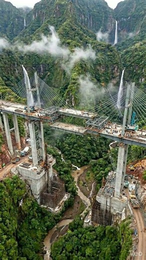 From Mountain Jungle to Skybridge Highway in Seconds #shorts #construction