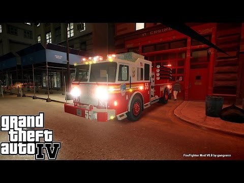 GTA IV FDNY Firefighter Mod | Day 7 | Engine Fire Truck Responding To Fires In Midtown At Night