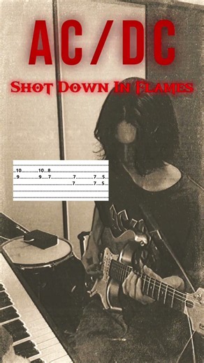 AC/DC Shot Down In Flames Riff with Tabs #acdc #shotdowninflames #angusyoung #guitarriffs#guitartabs