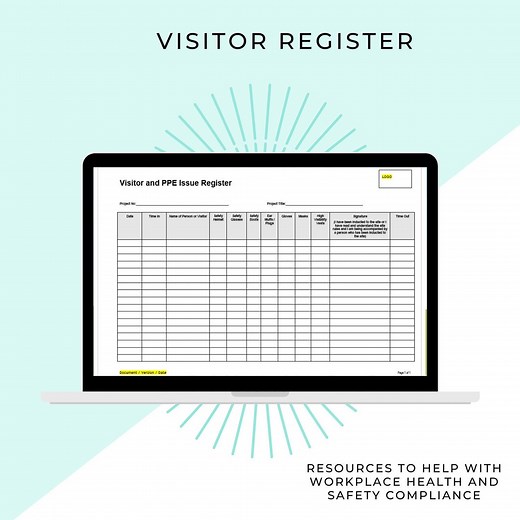 Printable Visitor Register Template | Workplace Attendance, Safety Compliance (PDF Download) - Etsy UK