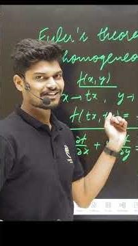 Euler's Theorem On Homogeneous Function #transfiniteacademy #mohitchauhan
