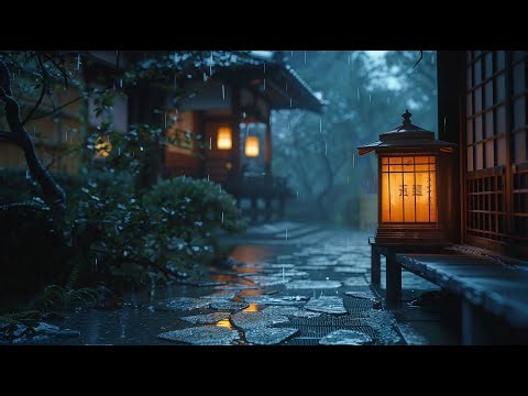 Rainy Zen Garden Lofi 🌧️ Immersive Japanese Ambience with Warm Lanterns