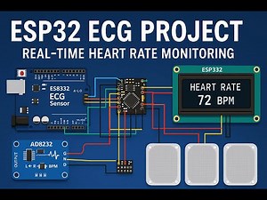 Real Heart Rate Monitoring using AD8232 & OLED | Biomedical Signal Processing | ESP32 ECG Project