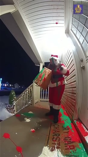 Santa Gets Hit With a Paint Explosion on the Porch!