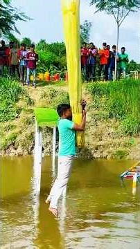 Village Pole Climb Challenge Touch Flag Ultimate Bamboo Climbing Challenge#DesiGames #AdventureGame