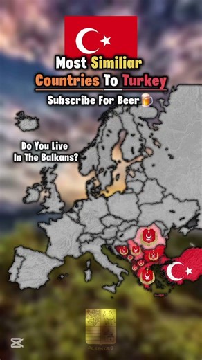 Most similar Countries To Turkiye #geographythroughmaps #countryflag #mapguide