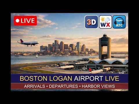🔴LIVE BOSTON AIRPORT 3D | BOS / KBOS Heavy Traffic, Arrivals, Departures, WX & ATC | 08 - 04 - 2026