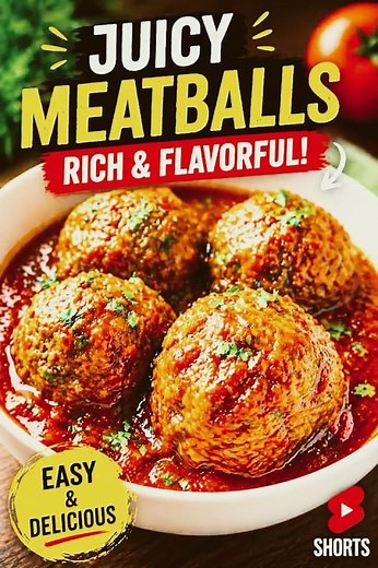 Juicy Meatballs in Rich Tomato Sauce 🍅 | Better Than Restaurant Style!