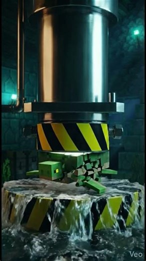 Hard shell turtle cannot survive hydraulic press #minecraft #game #turtle #mob #ocean
