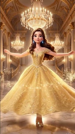 Beautiful AI Princess in Gold Gown – 3D Fantasy Short | #Short #Princess