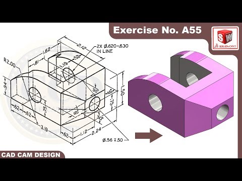 SolidWorks Tutorial for beginners Exercise A55