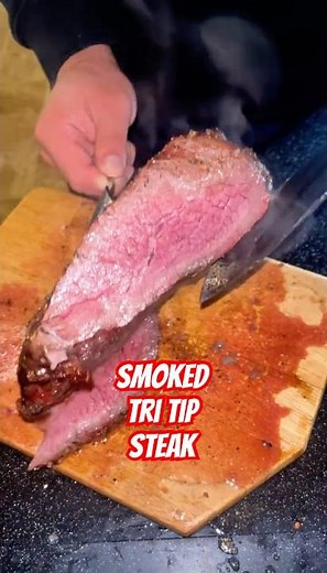 Smoked Tri Tip Steak Perfectly Reverse Seared To Medium Rare For the Perfect Dinner #foodtutorial