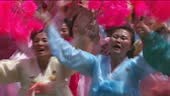 Military parade in Pyongyang; Soldiers marching alongTroops marching...