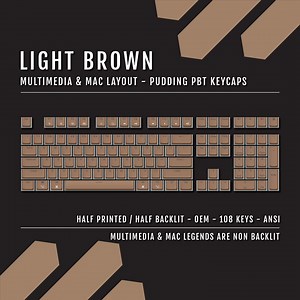 Light Brown Pudding Keycaps: Dual Language PBT, Mac & Multimedia ANSI - Etsy Canada