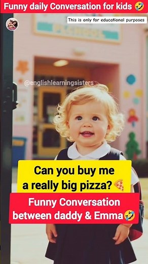 Funny English Conversation for Kids 😂 | Daily Easy English Speaking Practice | Daddy & Emma Talk 🍕