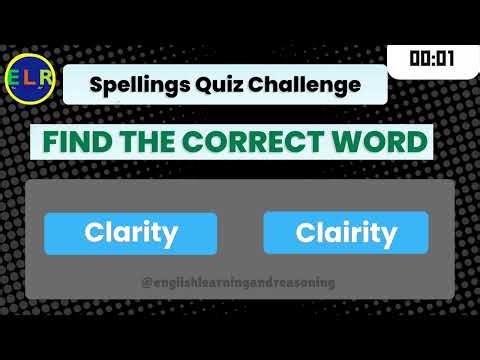 Spelling Quiz 🧠 | Choose the Correct Spelling | English Learning and Reasoning