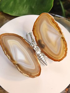 Natural Banded Agate Butterfly – Polished Agate Wings on Metal Body - Crystal Butterfly - Etsy