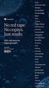 1.4K views | What’s happening in your body right now? Test 100+ biomarkers and get answers before symptoms take over. One membership. 100+ lab tests. Get insights from 100+ biomarkers—hormones, heart, metabolism, and more. | Function Health | Facebook