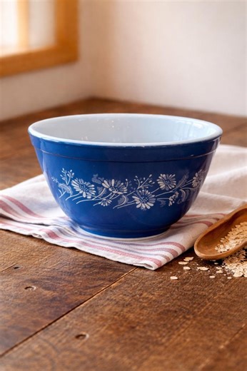 Vintage Pyrex Colonial Mist Blue Floral Mixing Bowl | Retro Kitchen Decor - Etsy