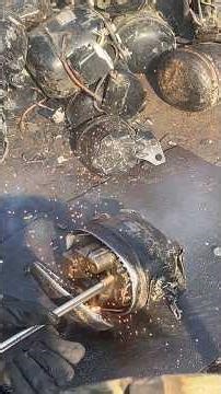 Cutting Small Freezer Compressor with Gas Cutter 🔥 | Scrap Metal Recycling Process