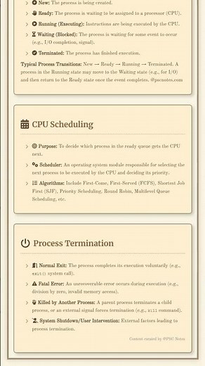 Process Management: Concepts of Processes and Threads, Process States, CPU Scheduling Algorithm...