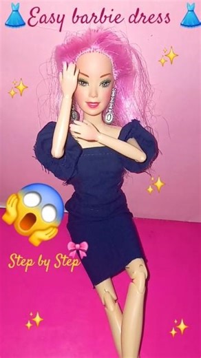 Wednesday Addams DIY Barbie Clothes Tutorial #barbiediy #barbieclothes #barbie #wednesdayaddams