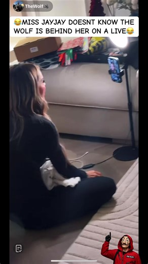 Miss JayJay Unaware of the Wolf Behind Her on Live Stream