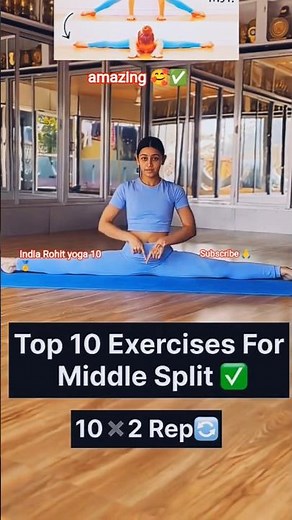 Top 10 Exercises for Perfect Middle Split 🥰✅| Flexibility Training 🔥#shorts#yt #trending