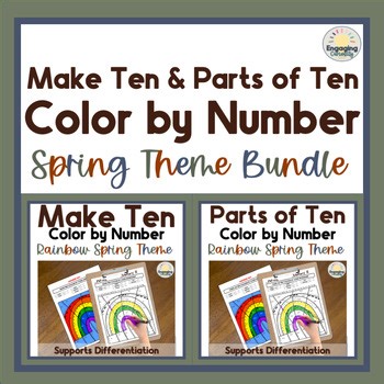 Spring Addition & Subtraction Within 10 Color by Number Bundle | 1st & 2nd
