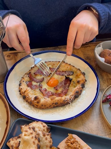 STUZZI ILKLEY on Instagram: "People of Ilkley! We are back open tomorrow! The @ilkleytapofficial has had a little bit of love and been given a small refurb this week, so apologies to anyone that’s tried to come down and gone thirsty or hungry. But we are back tomorrow, and coming with a brand new menu. Expect a new selection of mouth bags, including this new addition - Pizzette Carbonara. Crispy pancetta, smoked mozzarella, fior di latte & olive oil cured egg yolk. See you this weekend. @ilkleyt